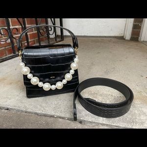 JW Pei Fae Top Handle Bag + Anna Faux Pearl Chain